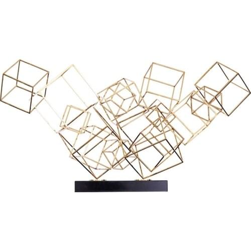 Modern simple metal stainless steel creative geometric ornaments ornaments hotel lobby porch aisle craft ornaments