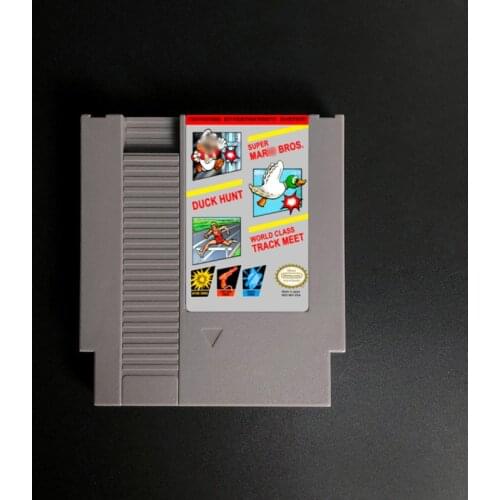 Super Marioed Bros. + Duck Hunt + World Class Track Meet - 72 pins 8bit Game Cartridge