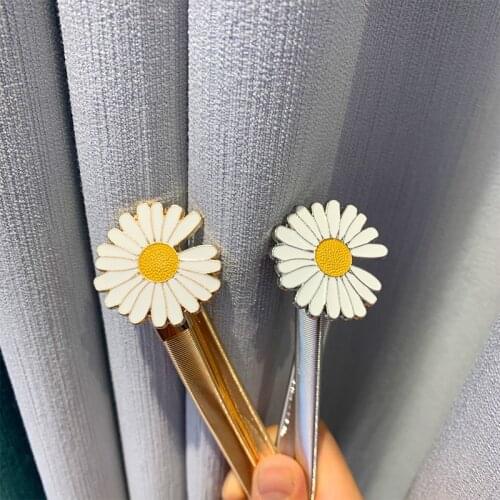 Light Luxury Curtain Strap Metal Spring Sun Flowers Curtain Buckle One Pack Nordic Curtain Tie Back Rope Wholesale Retail VT