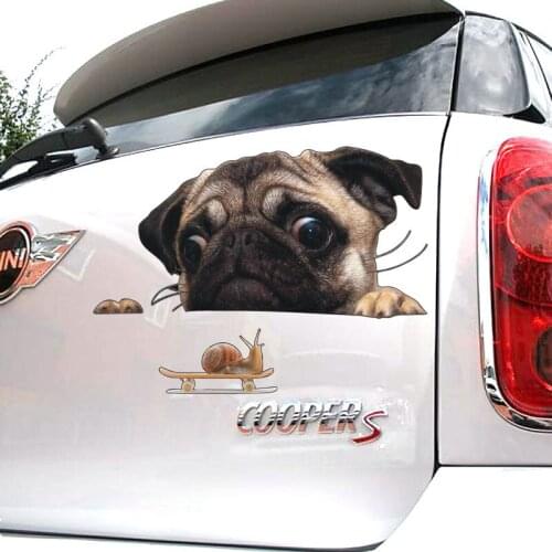 Reflective Cute Animal Cartoon Car Stickers Bulldog Hound Husky Shepherd Spotted Dog Peeps Automobile Stickers Car Accessories 2
