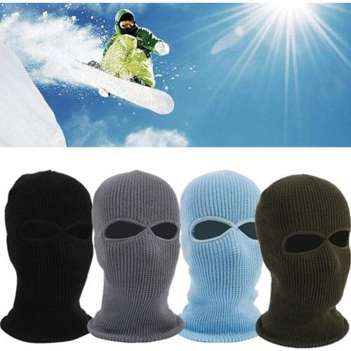 Adult Thermal Knitted Solid Skullies Hood Ski Bike Wind Stopper Face Mask Unisex Winter Neck Warmer Helmet Cap Onr Size