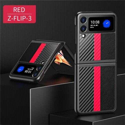 Slim Ultra Thin Carbon Fiber Case for Samsung Galaxy Z Flip 3 5G Flip3 Fold2 Fold3 Fold 3 2 Anti-Knock Protective Cover Capa