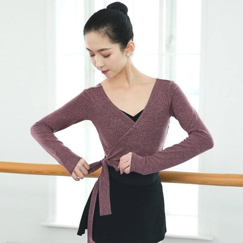 Dance Knitwear Warm Up lace up top Ballet Dancewear For Women Ladies Sweater Ballerina Wrap Cardigan Knitted Dancewear Clothing