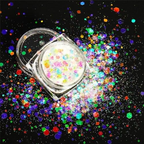 Ultrathin Hexagon Shape Nails Sequins Glitter PET Paillette Sequin For Nail Art Body Art Decoration Painting Wedding Gift 8g