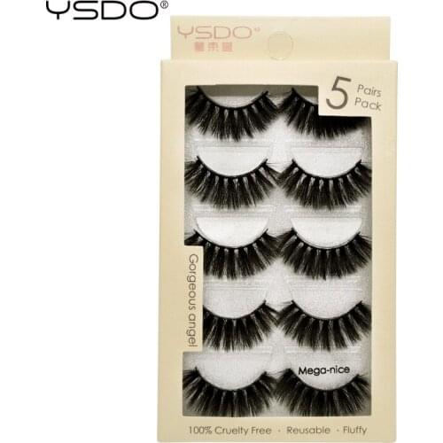 YSDO 5 pairs 3d mink lashes dramatic eyelashes volume lashes eyelash extension natural long false eyelashes soft mink eyelashes