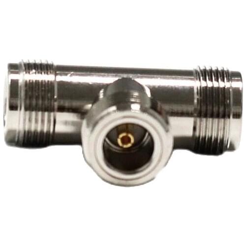 1PC N Female Jack to 2*N Female Jack RF Coax Adapter convertor T type splitter Nickelplated NEW wholesale