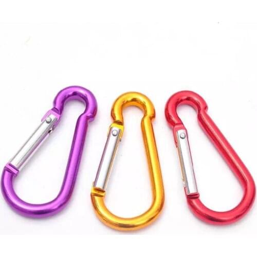 10PCS Aluminum Carabiner Key Chain Clip Outdoor Camping Keyring Snap Hook Water Bottle Buckle Travel Climbing Accessories NEW