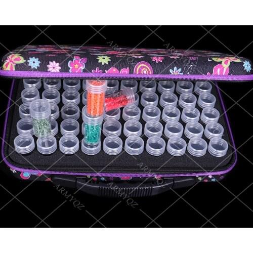 60/120 Bottles 5d Diamond Painting Accessories tools Storage Box Carry Case diamant painting tools Container Butterfly Bag
