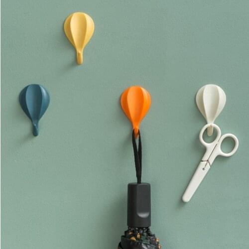 8pcs/set Hot-air Balloon Hook Wardrobe Viscose Wall-mounted Hitting Color Hook