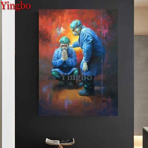 Home art Diamond Painting "HOPE AND DESPAIR" Doctor 5d DIY Diamond Embroidery Full Drill Square Round Diamond Mosaic Pattern