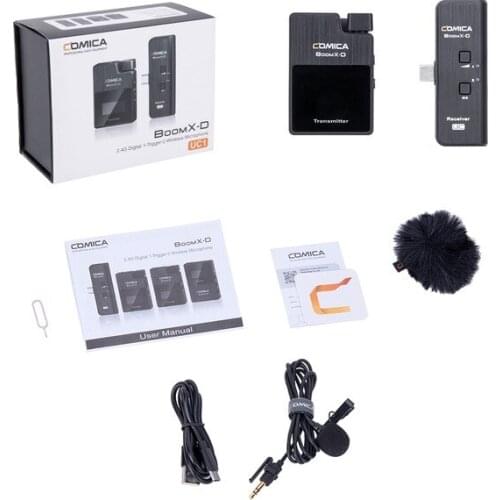 Comica BoomXD1 XD 2 UC1 UC2 Wireless Microphone Transmitter Kit Mini Microphone Receiver 2.4G Digital Microfone For Smartphones