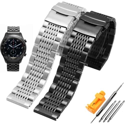 Stainless steel bracelet 24mm mens watches strap solid metalwatch band 22mm 316l stainless steel bracelet Double safety buckle
