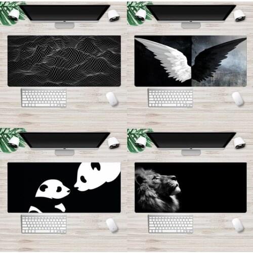 900x400mm Black and White Art Gaming Player desk laptop Rubber Mouse Mat Animation XL Large Gamer Keyboard PC Desk Mat