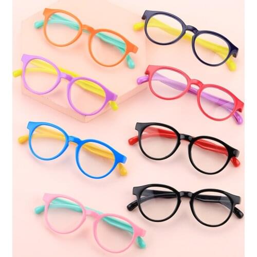 Colorful Silicone Frame Kids Computer Glasses Anti Blue Light Glasse Anti Radiation Flexible UV400 Children Video Gaming Glasses