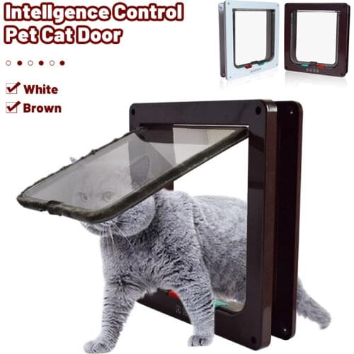 Intelligent Control 4 Way Safe Cat Gate Doors ABS Animal Small Pet Cat Dog Door Pet Supplies Flap Door Pet Kitten Door
