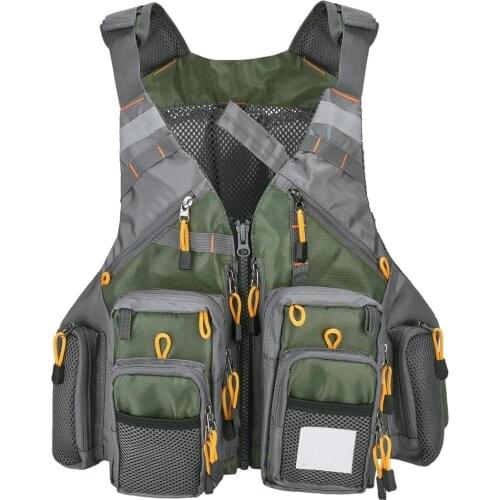 Breathable Fly Fishing Vest Multi-Function Adjustable Mesh Multi-Pocket Packs Outdoor Sea Kayak Canoe Fishing Jacket