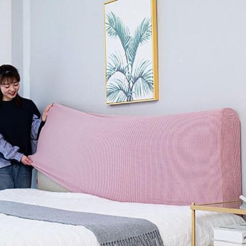 Elastic Thicken Bed Head Cover All-inclusive Bed Backrest Cover Polar Fleece Headboard Dust Cover Home Furniture Home Decor