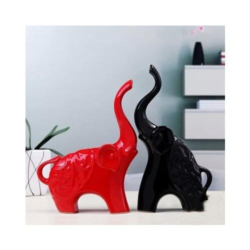 European simple creative decoration couple elephant home decor lovers gift ceramic ornaments living room animal wedding statue