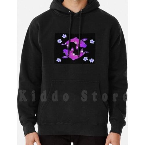 Purple Koi Fish hoodie long sleeve Koi Koi Fish Japan Japanese Pond Fish Purple Colorful Bright Sakura Flower