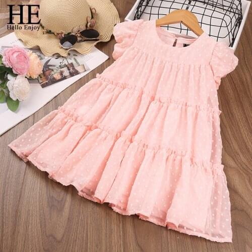 HE Hello Enjoy Girls Floral Dresses 2021 New Fashion Sweet Kids Costumes Children Sleeveless Vestidos Toddler Baby Clothing