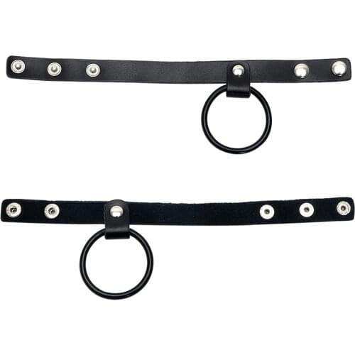 IKOKY Erotic Toys Sex toys for Men Male Cock Ring Scrotum Ring Silicone Leather Penis Rings Male Chastity Device