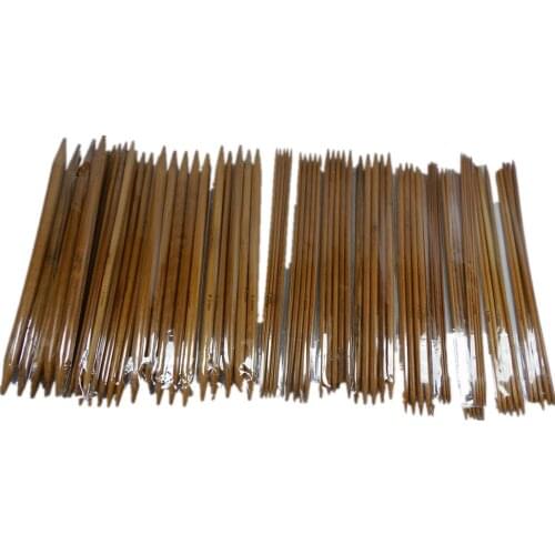 20cm 5pc/size 15 size/set 10set/lot Bamboo Straight Needle Carbonized Double Pointed Bamboo Knitting Needle Straight Needlework