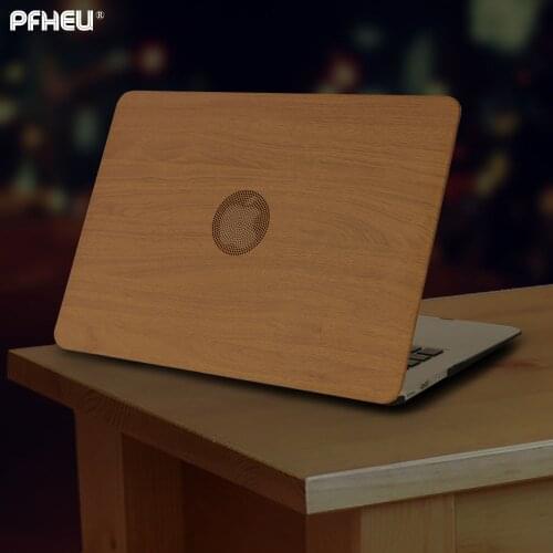 PFHEU PU Wood grain Laptop Cases for apple MacBook Air 11 13 for MAC Pro Retina 12 13.3 15 inch with Touch Bar New