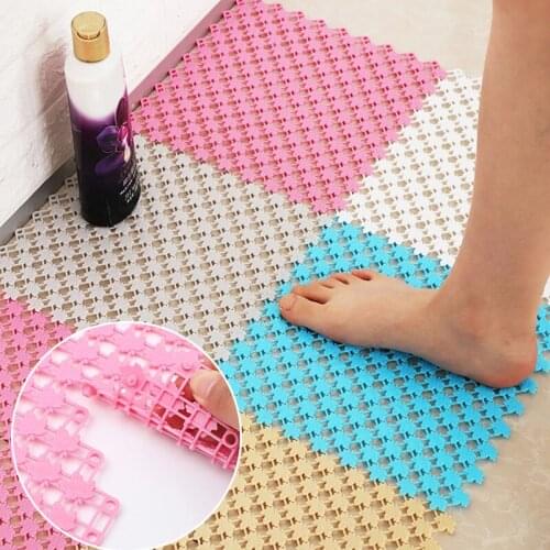 Bathroom Mat Anti Slip Leaf Shape PVC Plastic Waterproof Shower Mat For Home Room Bathroom B99