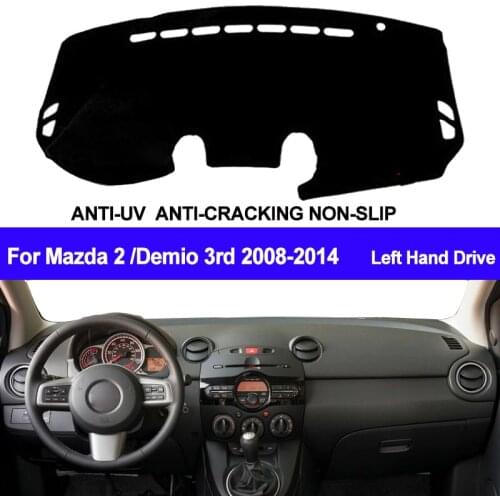 TAIJS Car Dashboard Cover Dash Mat Dash Board Pad Carpet Dashmat Anti-UV For Mazda 2 Demio 3rd 2008-2010 2011 2012 2013 2014