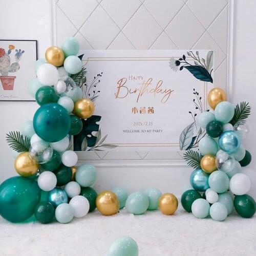 Metallic Gold Green Latex Balloon Graland For Jungle Safari Wild One Dinosaur Birthday Party Decorations