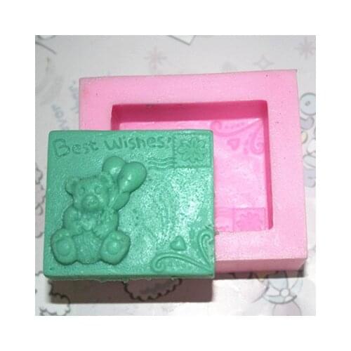 Handmade Soap Silicone Mold Animal Candle Molds Polymer Clay best wishes bear
