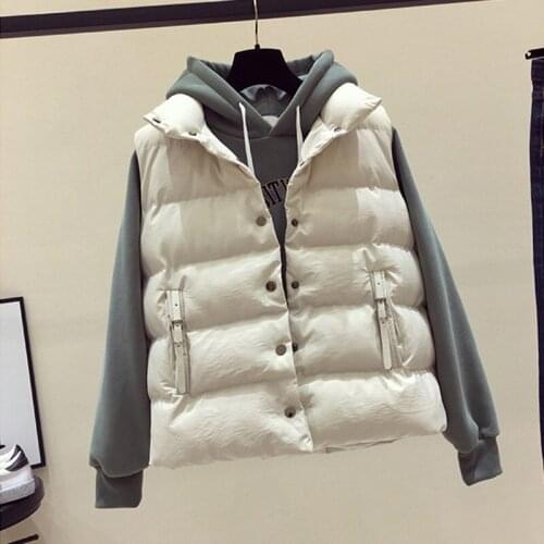 Autumn Winter New Down Vest Women Short Silhouette Outer Wear 2020 Loose Fashion Student Harajuku Vest Outerwear Down Cotton