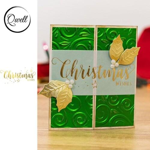 QWELL Word Christmas Hot Foil Plate for Scrapbooking and Cards Making Paper Craft New 2019 die