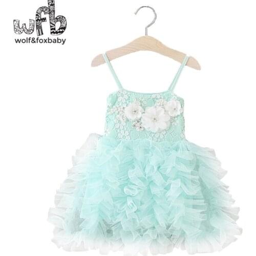 Retail 2-8 year old dress girl wearing summer Embroidered flowers