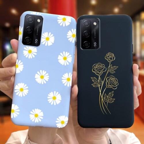 Silicon Case For OPPO A55 5G A 55 Phone Bumper Luxury Flower Girl Painted Soft Back Cover For OPPO A15 5G A15s A 15 A55 5G Funda