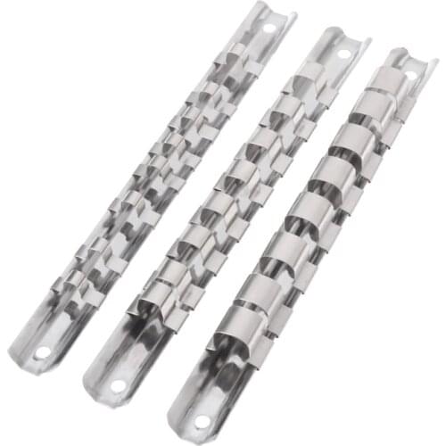 Socket Storage Rack Socket Rack Holder 1/4" 3/8" 1/2" with 16 Clips On Rail Tool Organizer Storage