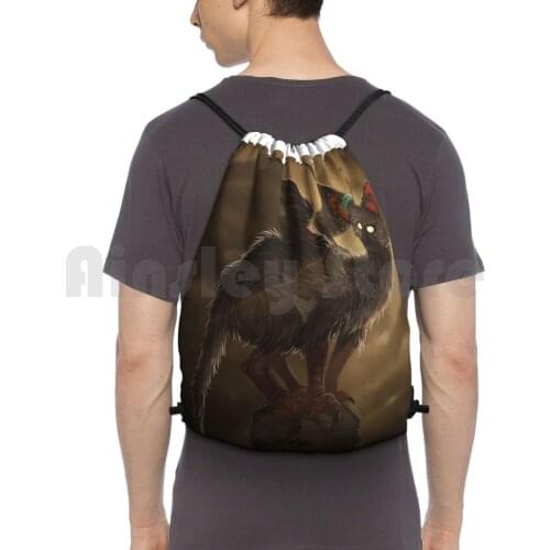 The Last Guardian Backpack Drawstring Bags Gym Bag Waterproof The Last Guardian Trico Toriko Fanart Games