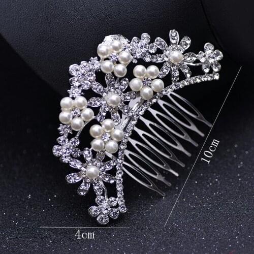 Alloy Rhinestone Pearl Hair Clip for Women Bride Pearl Head Piece for Girls Wedding Accessories Hairpin Female Hair Pins