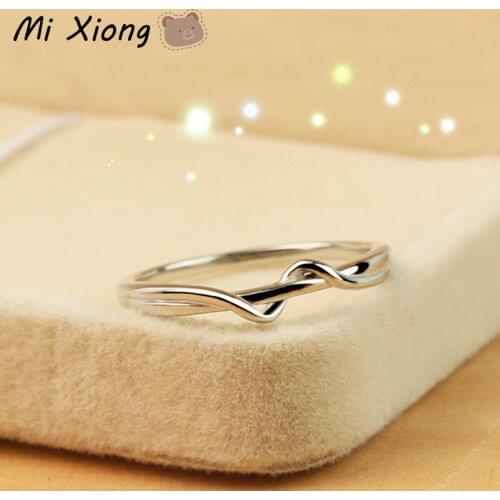 Mi Xiong Real 925 Sterling Silver Womens Rings Winding Irregular Shape Exquisite Ladies Charm Holiday Couples Gift Brand Jewelry
