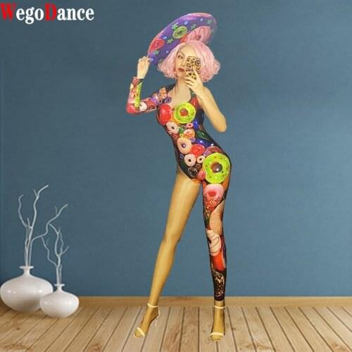 Women Jumpsuit Summer 2020 Fashion Sexy Dance Bodysuit Performance Party Celebrate Stage Show Costume Wear High Stretch