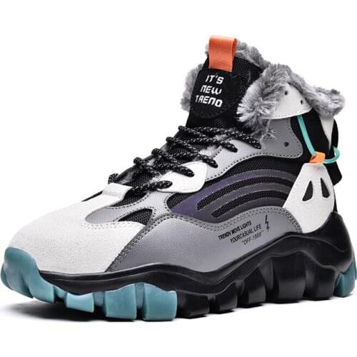 Winter Fashion Warm With and Without Fur Mens Snow Boots Height Increasing Comfortable Adult Man Casual Shoes