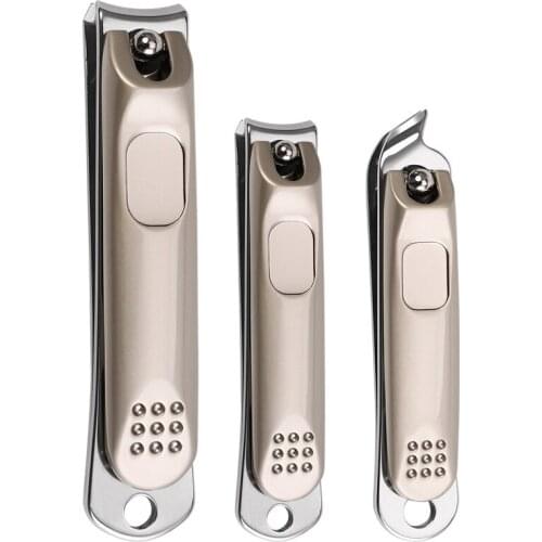 1pcs Nail Clippers Stainless Steel Curved blade Clipper Fingernail Scissors Cutter Manicure tools trimmer with nail files