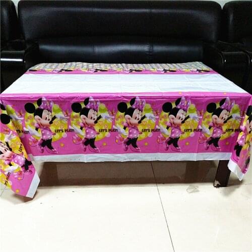 1 pcs Pink Minnie Mouse Party Supplies TableCloth Favor Kids Girls Birthday Tablecloths Party Festival Decoration party supplie