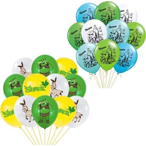 10pcs/12pcs Shrek Latex Balloons 12inch Green Hero Monster Ballons Happy Birthday Party Decorations Kids Game Boys Toy