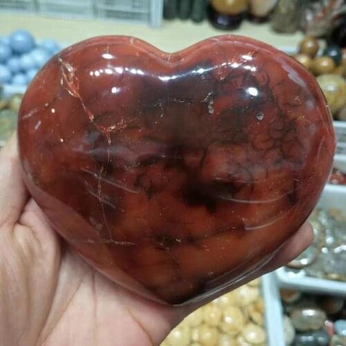 2019 hot 12cm 100% Natural red agate heart healing Free shipping