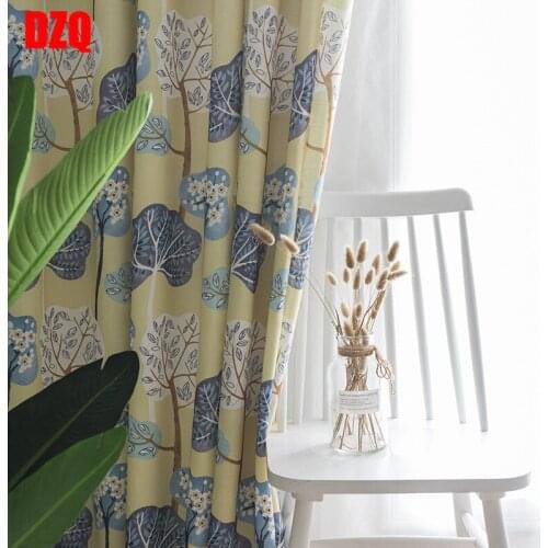 2021 New Cartoon Cotton and Linen Simple Modern Printing Nordic Childlike Living Room Bedroom Balcony Blackout Curtains