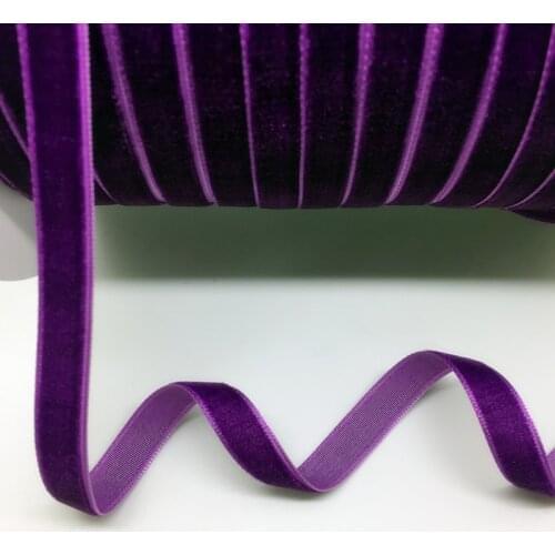 5 Yards 3/8 "10mm Purple Velvet Ribbon Headband Clips Bow Wedding Decoration