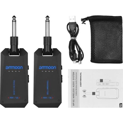 Ammoon AM-5G Wireless 5.8G Guitar System Rechargeable Audio Transmitter and Receiver ISM Band Guitar Amplifier Accessories