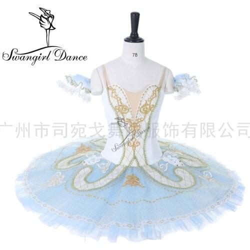 Women nutcracker ballet tutu blue white professional ballet tutu blue classical ballet tutu for girls pancake tutuBT9097