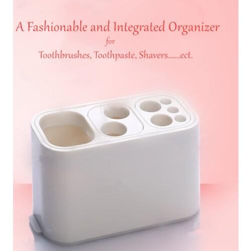 Free Shipping Oral Care Organizer Toothpaste Holder Shaver Electric Toothbrush Storage Box Slip-proof Detachable Parts Plastic